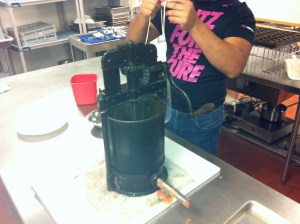 My old stuffer, I can only imagine how many sausageshave been stuffed on this old hand crank stuffer.